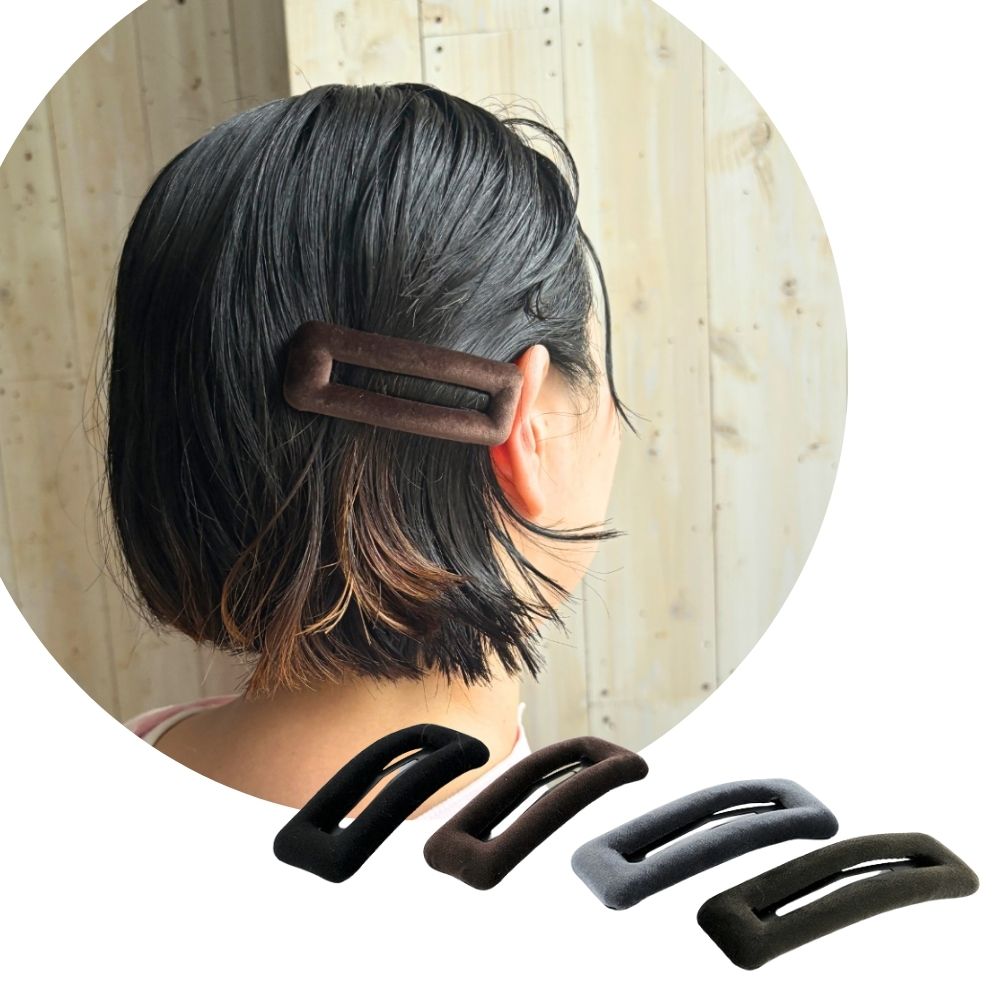 品良く仕上がる大人のベロアヘアピン（4色）