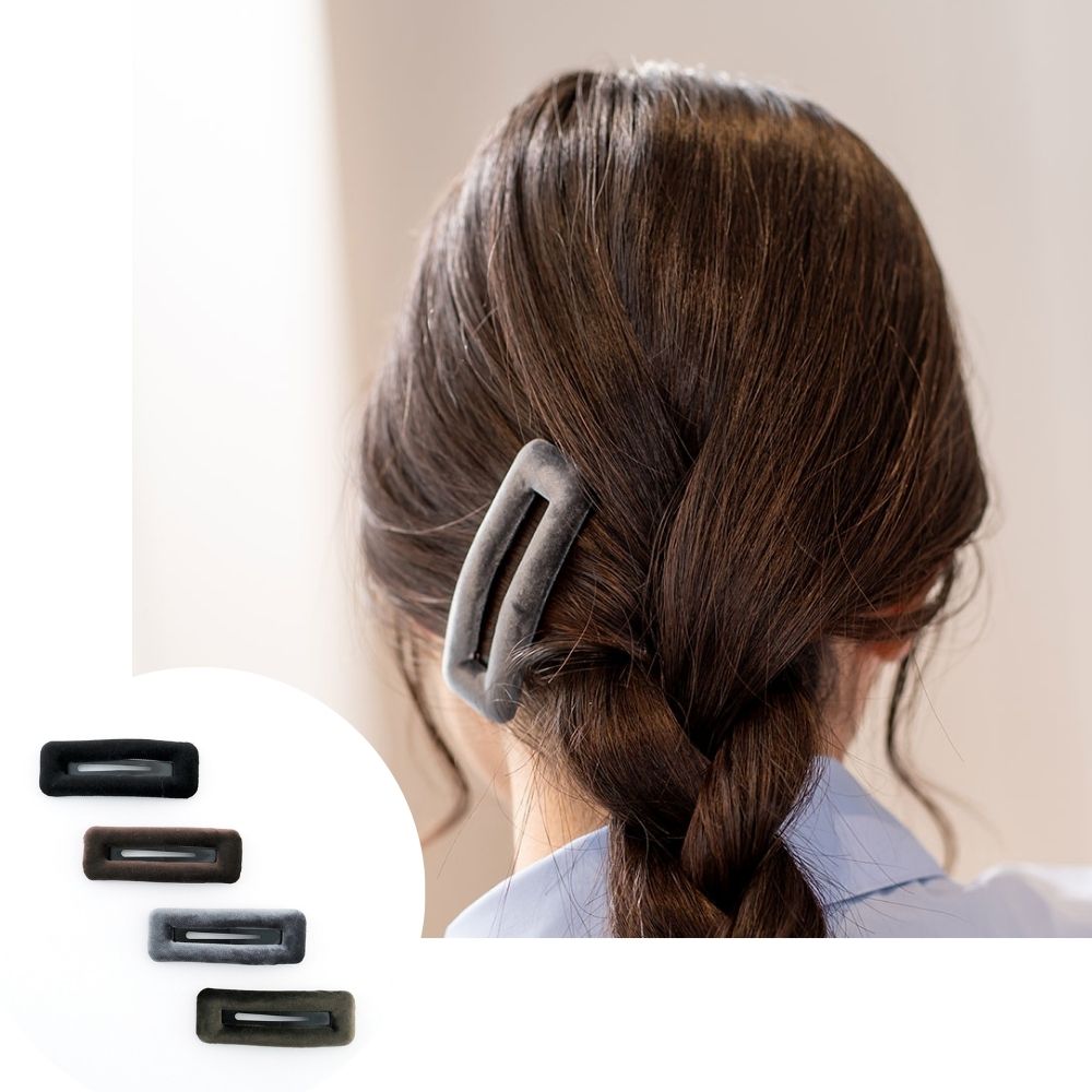 品良く仕上がる大人のベロアヘアピン（4色）