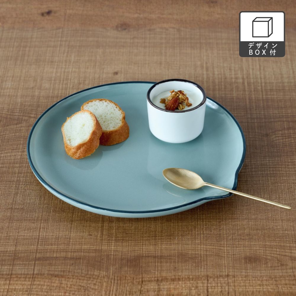 【先行予約】エッジカラーをアクセントに楽しめる カトラリーが置けるプレート（3色・2サイズ）