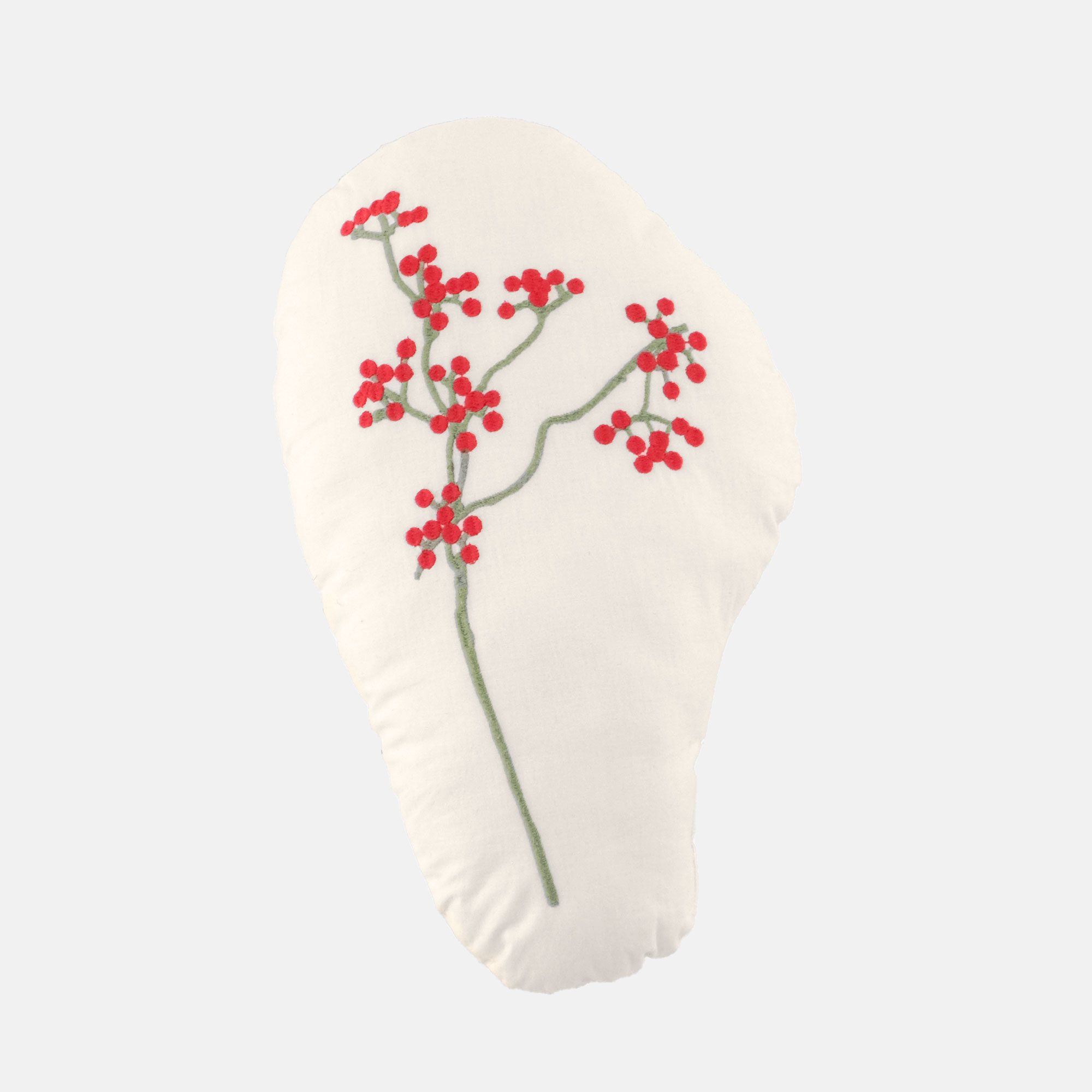 【先行予約】刺繍を施した植物のミニクッション サンキライ