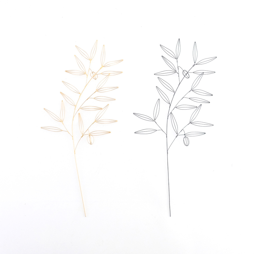 【先行予約】曲線で魅せる 繊細なワイヤーアート オリーブ（2色）