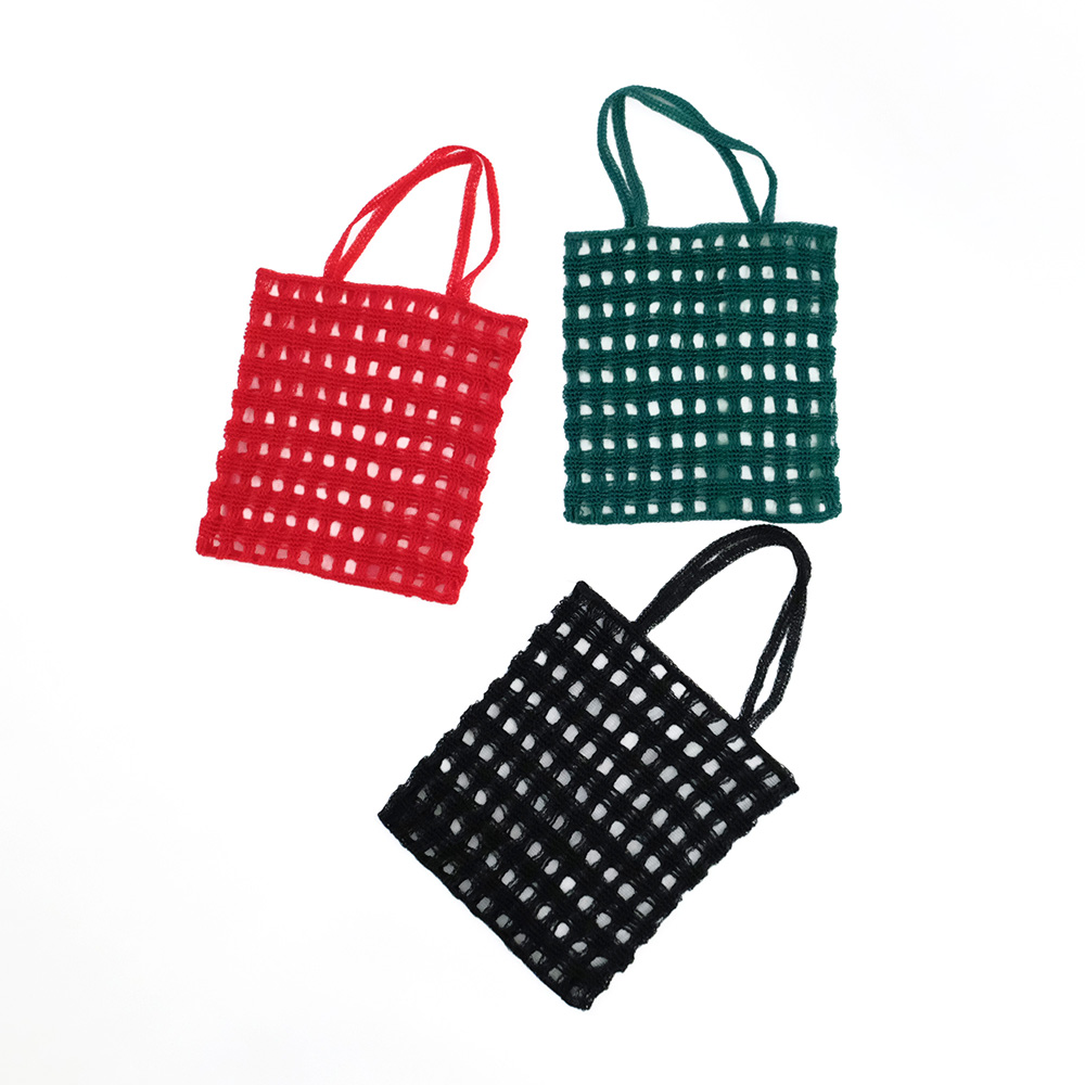 【先行予約】中身がこぼれ落ちない 透かしクロシェのトートバッグ（3色）