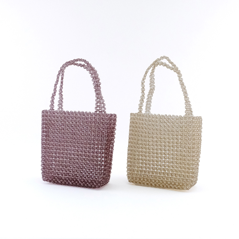 【先行予約】アクセサリー感覚で楽しめるビーズのハンドバッグ（2色）