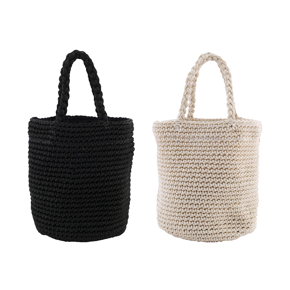 【先行予約】軽くて持ちやすい ハンドクロシェのラウンドミニバッグ（2色）