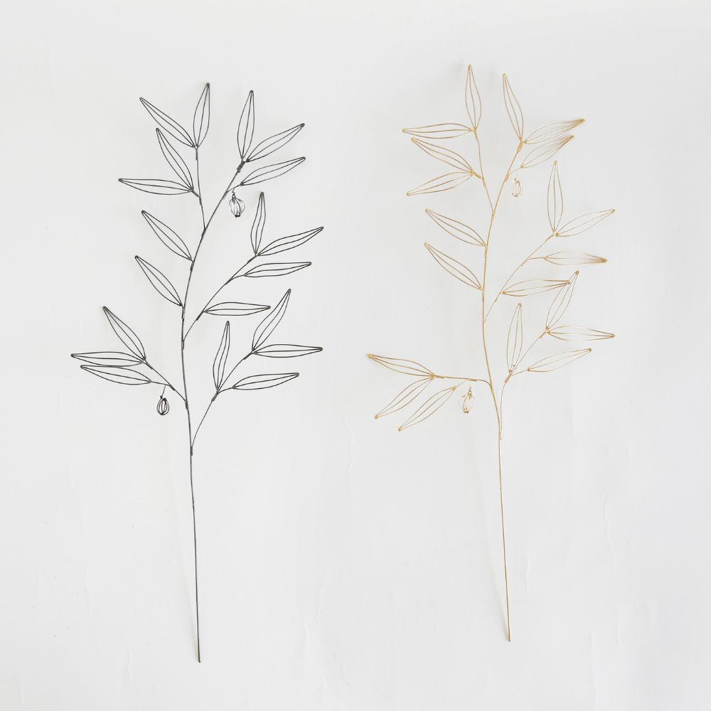 【先行予約】曲線で魅せる 繊細なワイヤーアート オリーブ