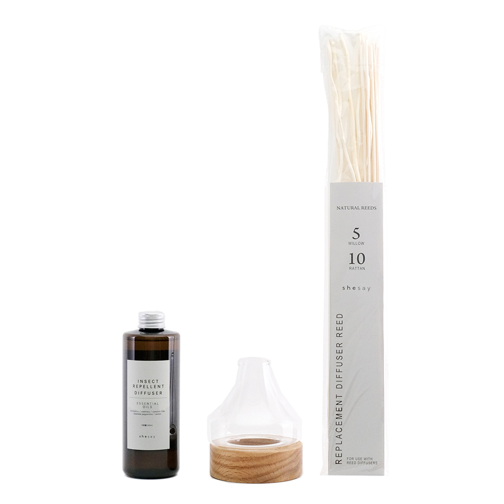 【先行予約】ユーカリのエッセンシャルオイルを使った虫除けディフューザーとフラワーベース テーパー セット