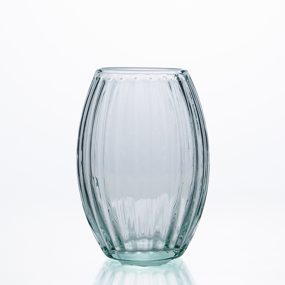 小ぶりの花が似合う リューズガラスのフラワーベース シトロン